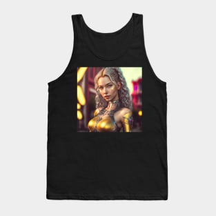 Cybernetic Golden Goddess Tank Top